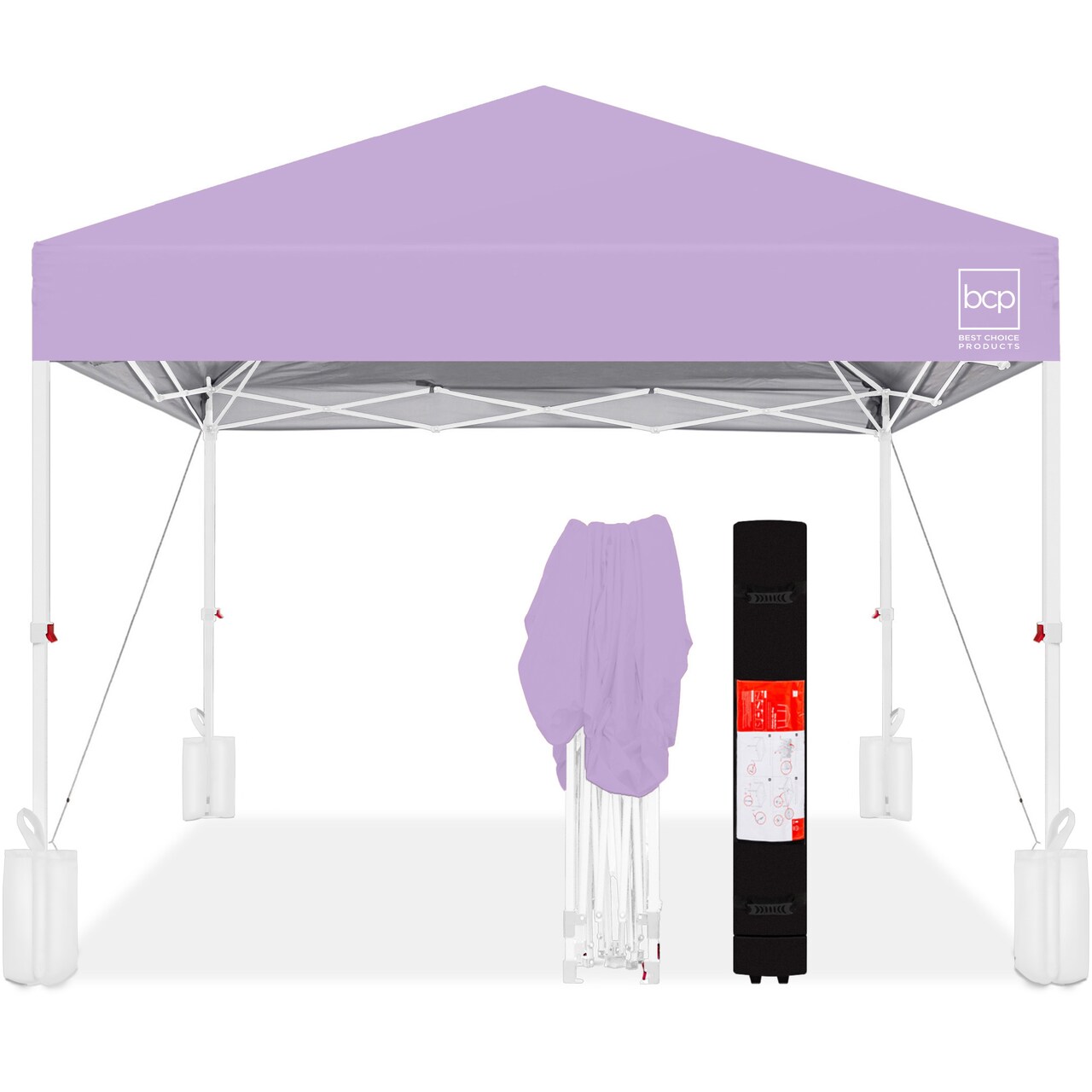 Best Choice Products 10x10ft Easy Setup Pop Up Canopy w/ 1-Button Setup, Wheeled Case, 4 Weight Bags